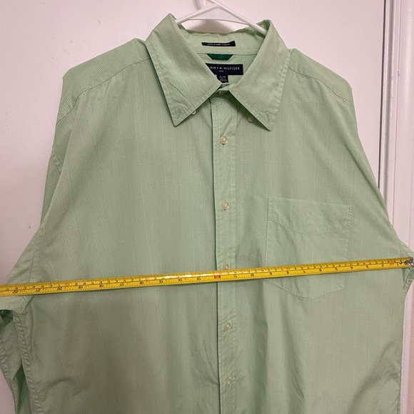 Tommy Hilfiger Golf Men XL Green Button Down Shirt Long Sleeve Cotton - Picture 8 of 9